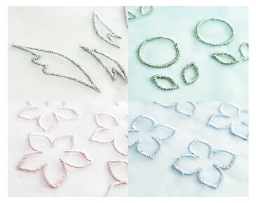 オーガンジー刺繍パーツ (1シート/200円 全5色) オリジナル商品 花びら リボン テープ リメイク 縁取り クラフト ハンドメイド カラフル お花 アジアン エスニック ヒッピー 手芸用品 ハンドメイド 手作り 染め キラキラ フリンジ ラメ入 手芸雑貨 リメイク ダンス 衣装