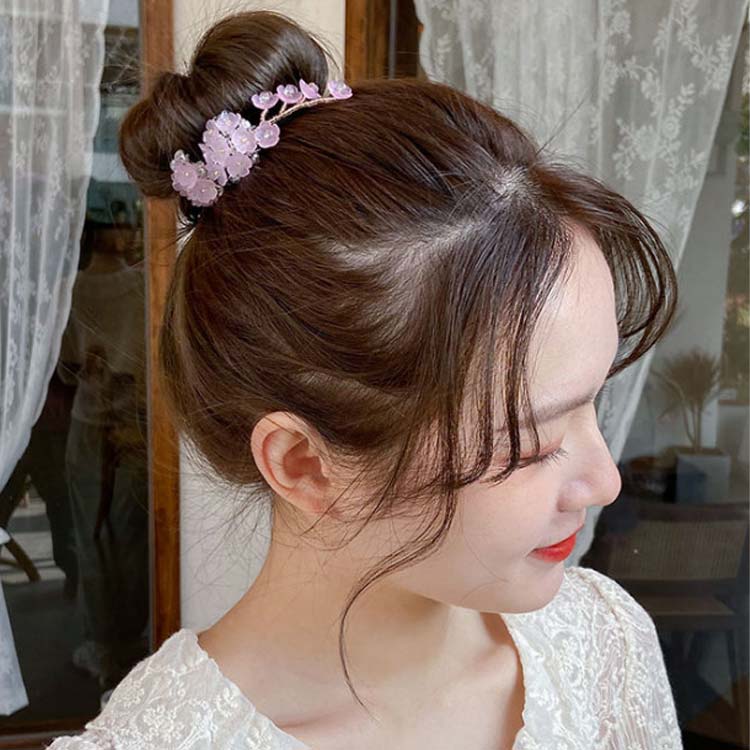 【送料無料】おだんご 桜 ヘアアクセサリー お団子ドーナツ お団子 簡単 まとめ髪 花火大会 結婚式 パーティ ビーチ 夏祭り 女性 女の子 髪飾り ワイヤー ヘアー メーカー ヘア 韓国