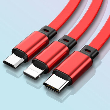 充電 ケーブル 3in1 巻き取り 急速充電 持ち運び USBケーブル 充電コード 3役 機種別 データ転送 スマホ ライトニングケーブル