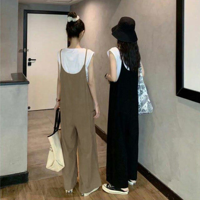 【送料無料】サロペット パンツ レディース オールインワン ロングパンツ ワイドパ...