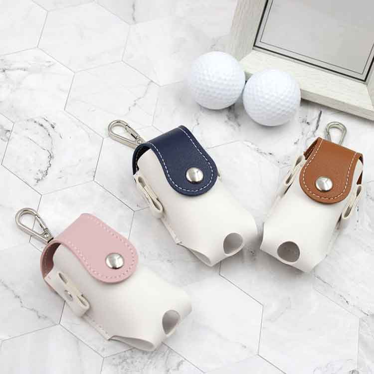 ボールホルダー 【3個セット】 2個収納 ボール ボール入れ ゴルフボールケース ボールポーチ ティーケース 収納 ベルト ティー ボールケース 【3個セット】 合成皮革 ゴルフ小物 ゴルフ用品 おしゃれ 軽量 撥水 カラビナ付き