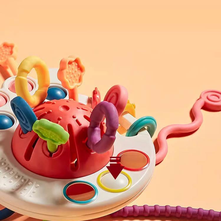 引っ張るおもちゃ 発育 プルストリング 赤ちゃん 指先遊び 知育玩具 ラトル 押す おもちゃ 男の子 女の子 指先訓練 がらがら ひきぬく 音がなる 知育玩具 掛ける たこおもちゃ 3