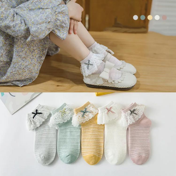 フォーマルソックス 靴下 5足セット キッズ 子ども用靴下 女の子 ジュニア 5カラー...