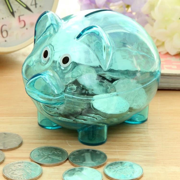 500円玉 豚貯金箱 貯金豚 豚の貯金箱 かわいい 男の子 おしゃれ 動物 こども 子ども 500円 インテリア 貯金 雑貨 北欧 小銭 硬貨 座ってる 貯金箱 ぶた 栓付き ピンク ブルー ブタ ブタさん 割れない [3]