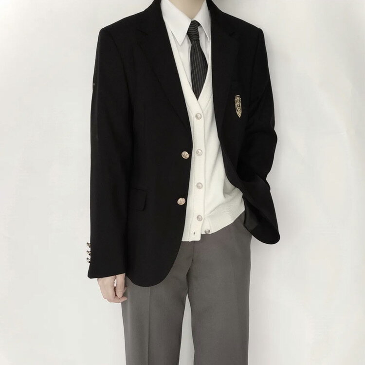 ブレザー 制服 入学スーツ スクールブレザー ジャケット スクール制服 JK制服 女子高生 男子高生 JK制服 DK制服 高校生 学生 中学 卒業式 入学式 通学 コスプレ衣装 送料無料 大きいサイズ 春 夏 秋 冬 ブラック