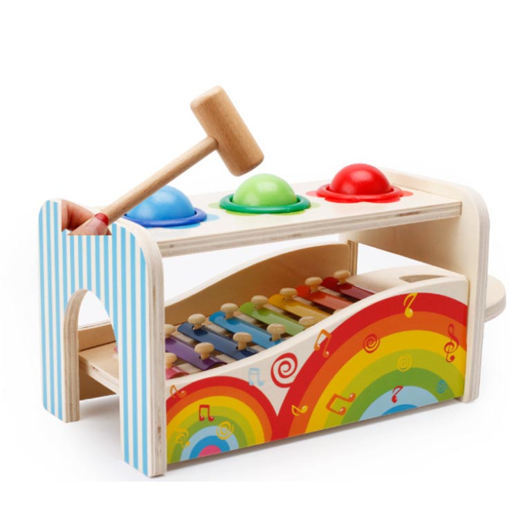 パウンド 木のおもちゃ おもちゃ アンド ボール落とし 音の出るおもちゃ タップベンチ 知育玩具 2歳 ハンマートイ ドイツ 名入れ 名前入り とんかち遊び 知育 ハンマートイ 木製 鉄琴 2