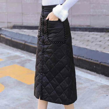ダウンスカート 巻きスカート ラップスカート 防寒 中綿入り レディース ダウン スカート ミモレ丈 キルティング 中綿 ロングスカート ロング丈 オシャレ キレイめ あったか 暖かい 保温 フロントボタン 秋冬 中綿 ケープ ひざ掛け送料無料
