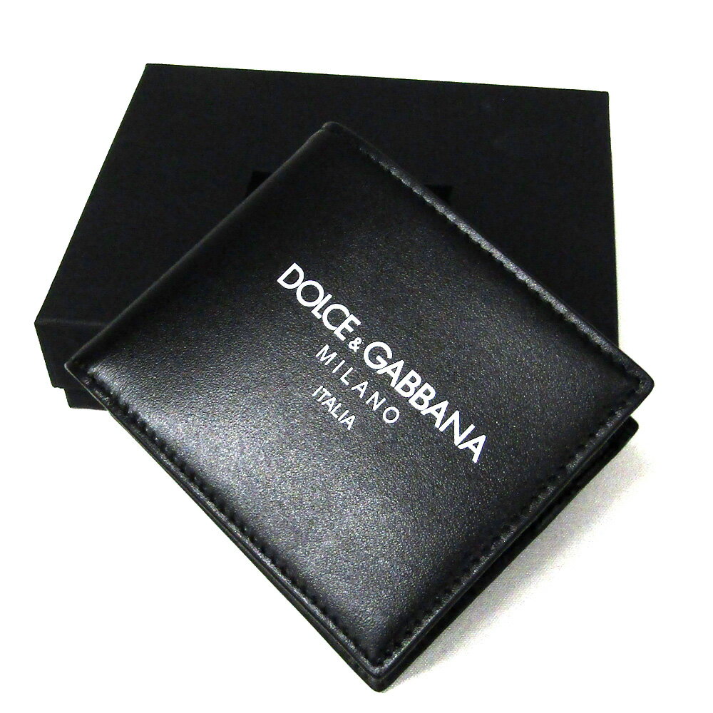 Ｄ＆Ｇ 二つ折り財布（メンズ） ドルチェ ガッバーナ DOLCE&GABBANA ロゴプリント 小銭入れ付 二つ折り財布(33005)