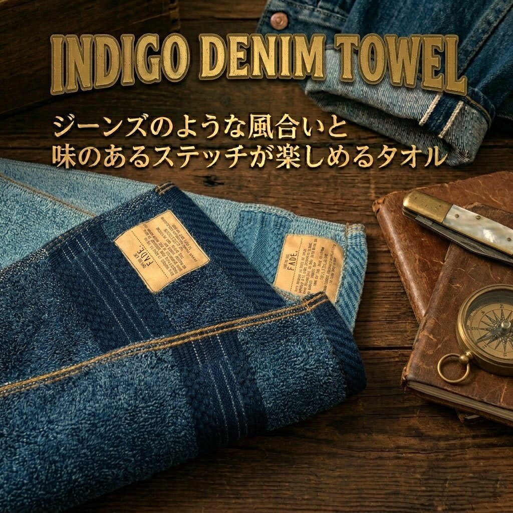 Rakuten - 【半額】 フェイスタオル まとめ買い 「 インディゴ フェイスタオル 」 34cm×78cm タオル セット ギフト 綿100％ 無地 シンプル おしゃれ かわいい 厚手 ホテル ホテルタオル ループ付き 内祝い お返し プレゼント 父の日 お中元 お返し ラッピング無料