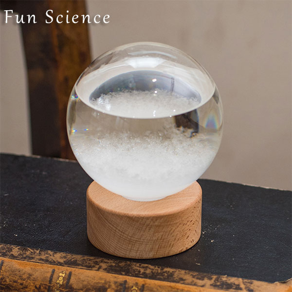 晴雨予報グラス Fun Science 「ストームグラス ドーム」 気象計 気象予報計 天気管 天候予測器 結晶 オブジェ ファンサイエンス