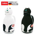 HELIOS ヘリオス 「サーモキャット」 ブラック/ホワイト THERMO CAT 卓上ガラス製魔法瓶 保温ポット 1L 保温 保冷 耐熱 ドイツ製 猫 ねこ ネコ 新生活 その1