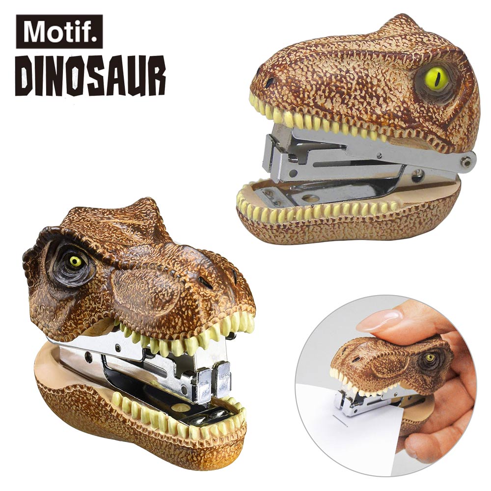 Motif. 「ダイナソー ステープラー」 ティラノサウルス/ヴェロキラプトル ホッチキス 文房具 恐竜モチーフ STAPLER セトクラフト プチギフト お礼 ミニギフト