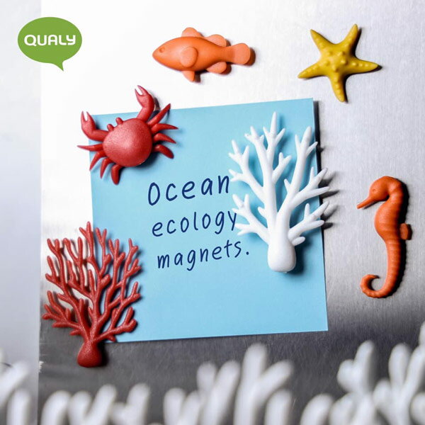 QUALY「海の生き物のマグネット」オーシャンエコロジーSAVE THE OCEAN マグネットOCEAN ECOLOGY MAGNETS文具 磁石
