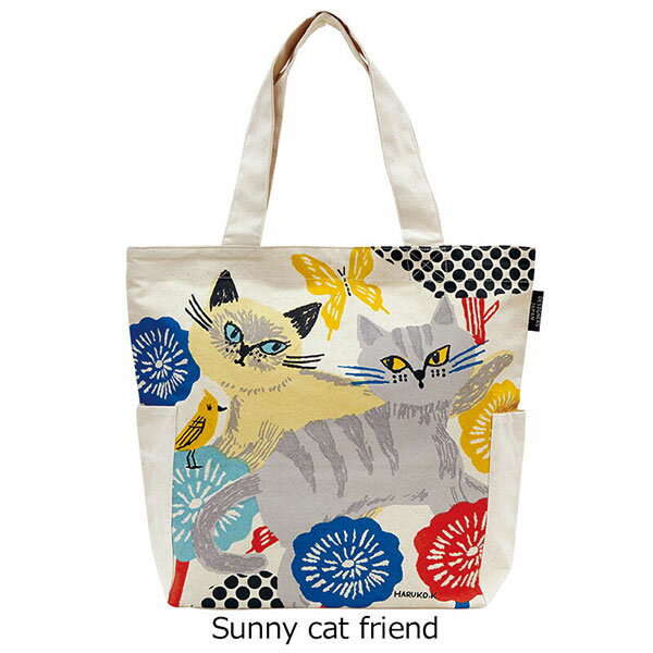 DESIGNERS JAPAN 「コットントートバッグ」 Sunny cat friend/panda/calm day オーガニックコットン 綿 マザーズバッグ ショッピングバッグ ネコ パンダ キリン アーティスト デザイナー