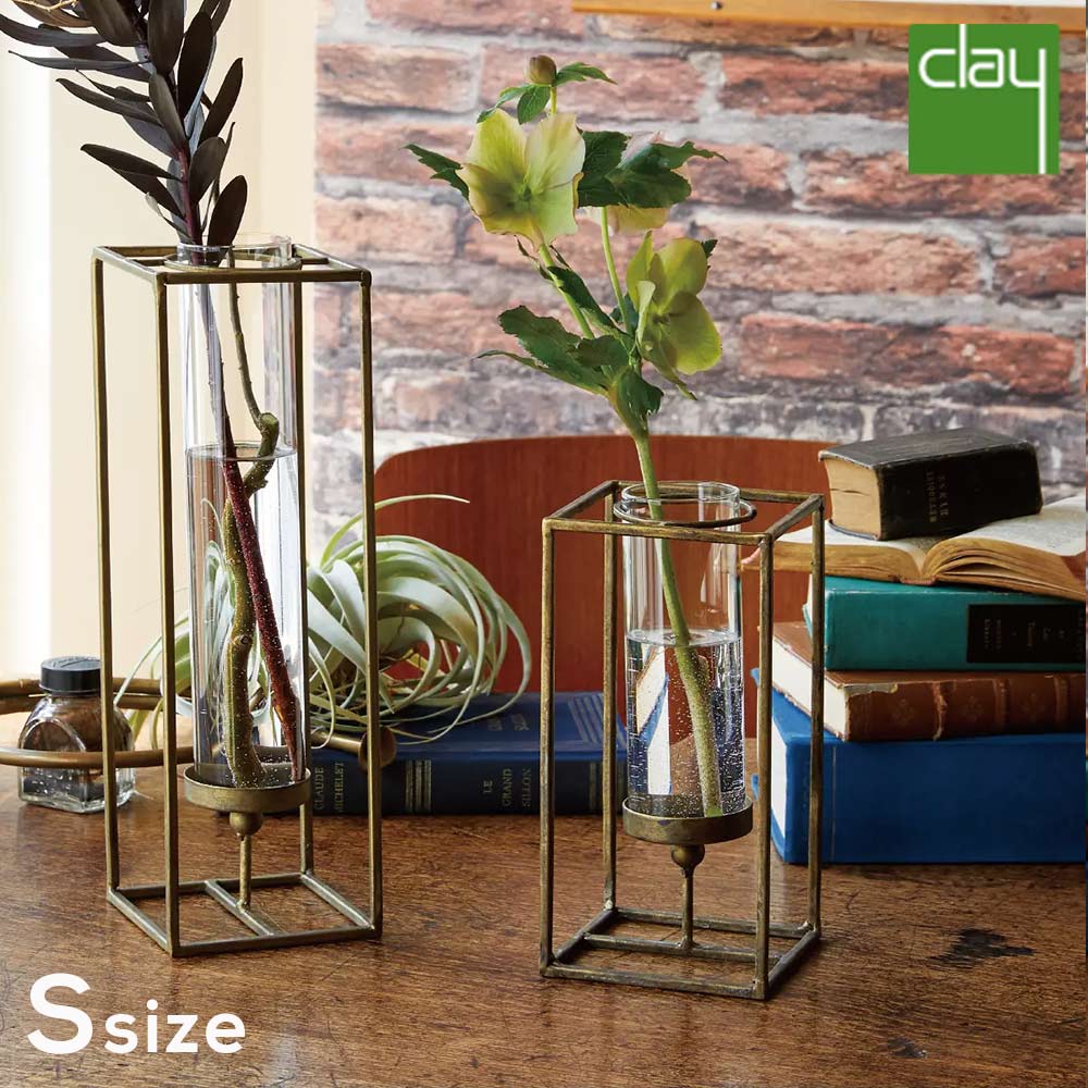 【ポイント5倍】 ギフト プレゼント 花瓶 「 Norns フラワーベース Sサイズ 」 アイアン ガラス管 試験管 実験器具風 アンティーク ビンテージ 花瓶...