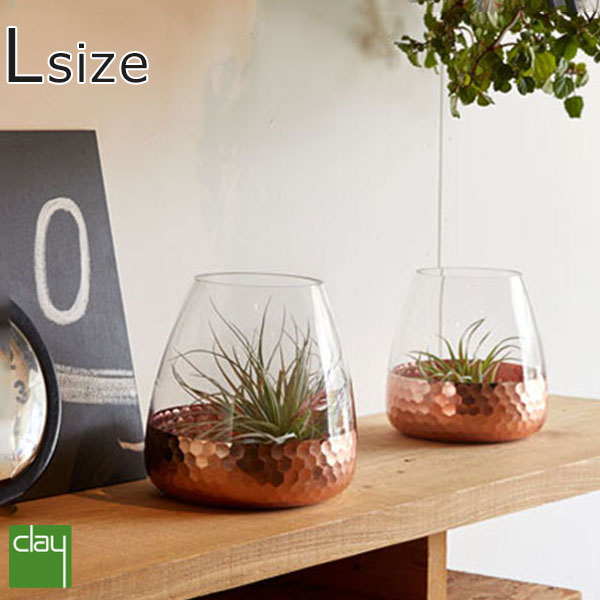 ギフト プレゼント 花瓶 Clay 「 favo ガラス フラワーベース METALLIC PINK Lサイズ 」 花器 テラリウム ドライフラワー グラスブー...
