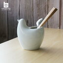 波佐見焼 白山陶器 白磁 「 ポッポ とり型 フリースタンド 」 食器洗浄機対応 電子レンジ対応 日本製 キッチンツールスタンド 箸立て おしゃれ かわいい カ...