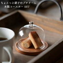 【ポイント5倍】 「 ちょこっと硝子のプチドーム コースター セット 」木のコースター ラウンド ビーチ 硝子ドーム ガラス ディスプレイ 菓子皿 蓋 カフェ ナチュラル シンプル お中元 御中元