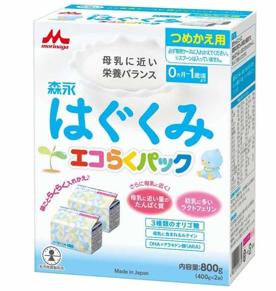 森永乳業 はぐくみ　エコらくパック　詰め替え用400g×2