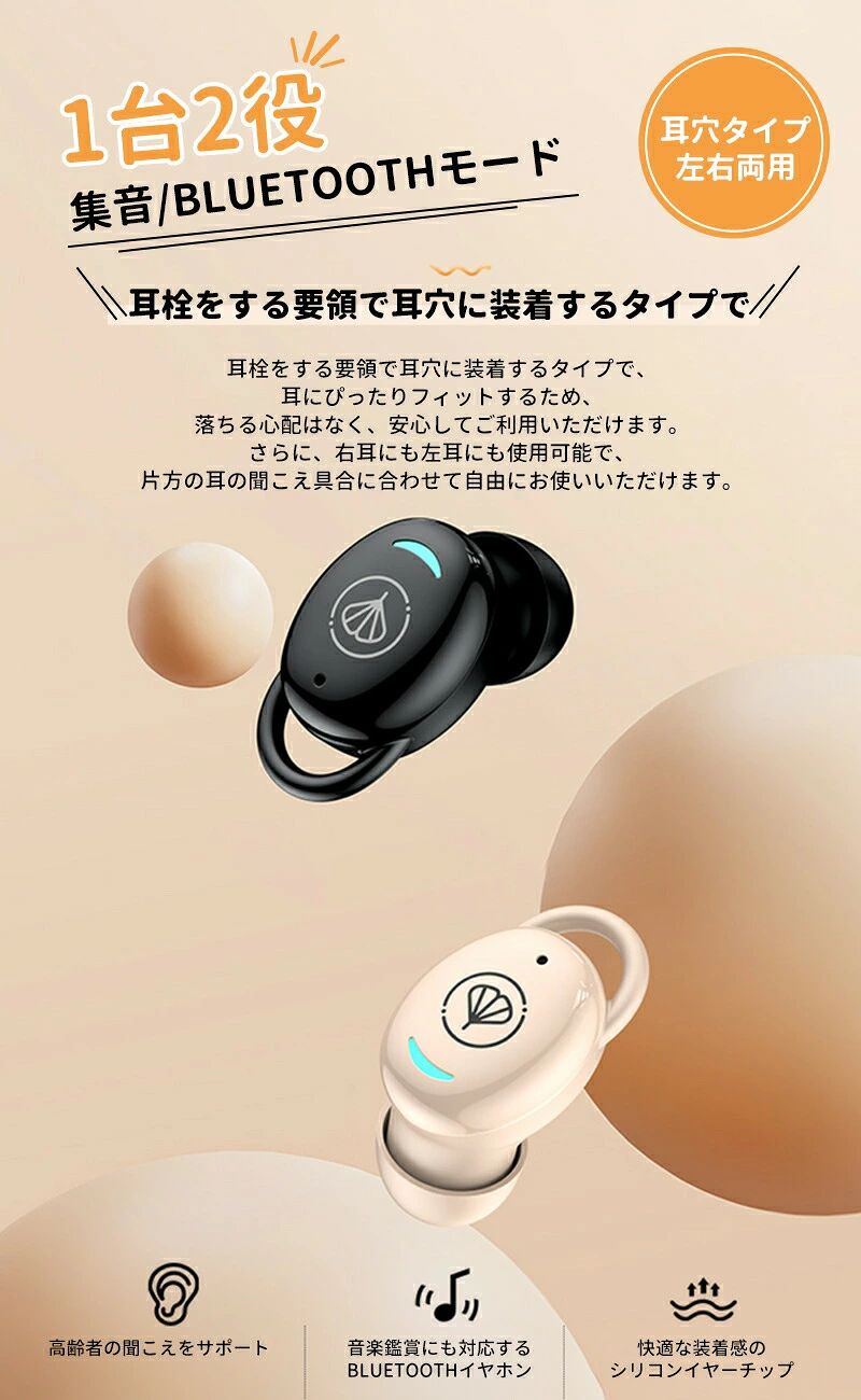 みろくshopの集音器 ミミクリア 集音器 イヤホン型 超軽量 片耳 集音機 充電式 高齢者 極みみ 耳穴 充電式 雑音軽減 ハウリング抑制 ワイヤレ｜アングル2