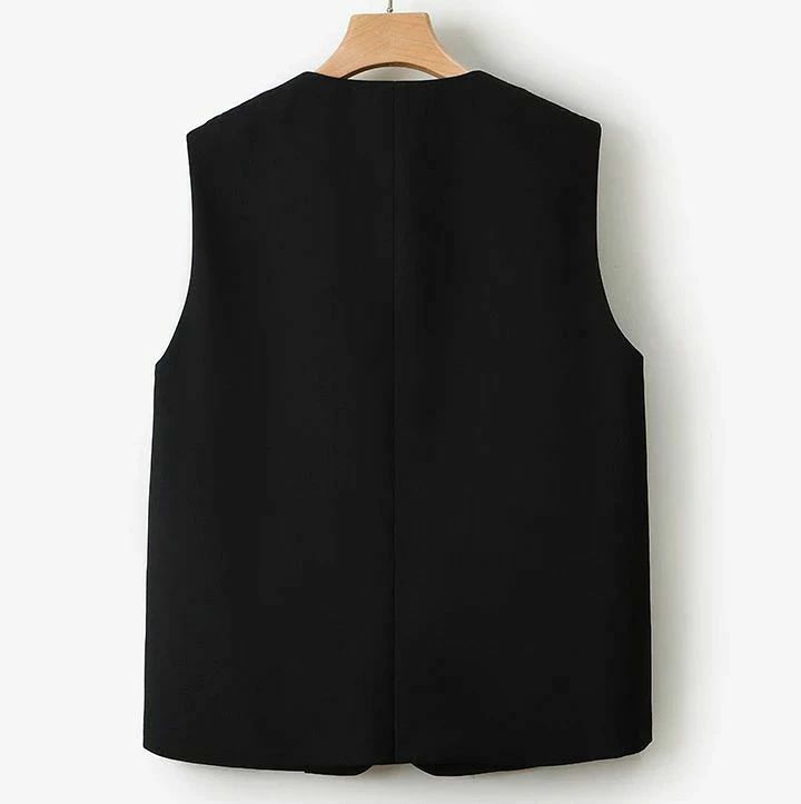 フォーマル ベスト レディース ジレ ロングベスト スーツベスト 春夏 事務服 受付 シニア 前開き Vネック チュニック オフィス miroku01-10049520 みろくshop サンプル画像2