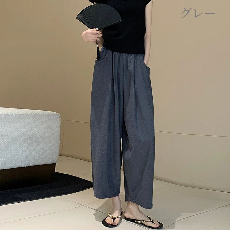サルエルパンツ レディース アンクル クロップドパンツ ジョガー アラジン アメカジ ズボン チノパン ウェストゴム ゆったり 大 miroku01-10049606 みろくshop サンプル画像3