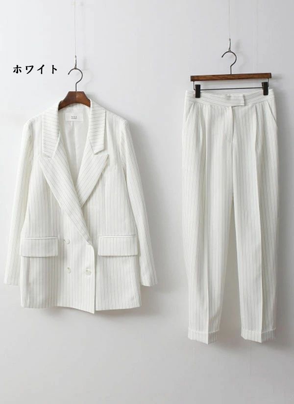 スーツ レディース スーツセット パンツスーツ ジャケット セットアップ ストライ...
