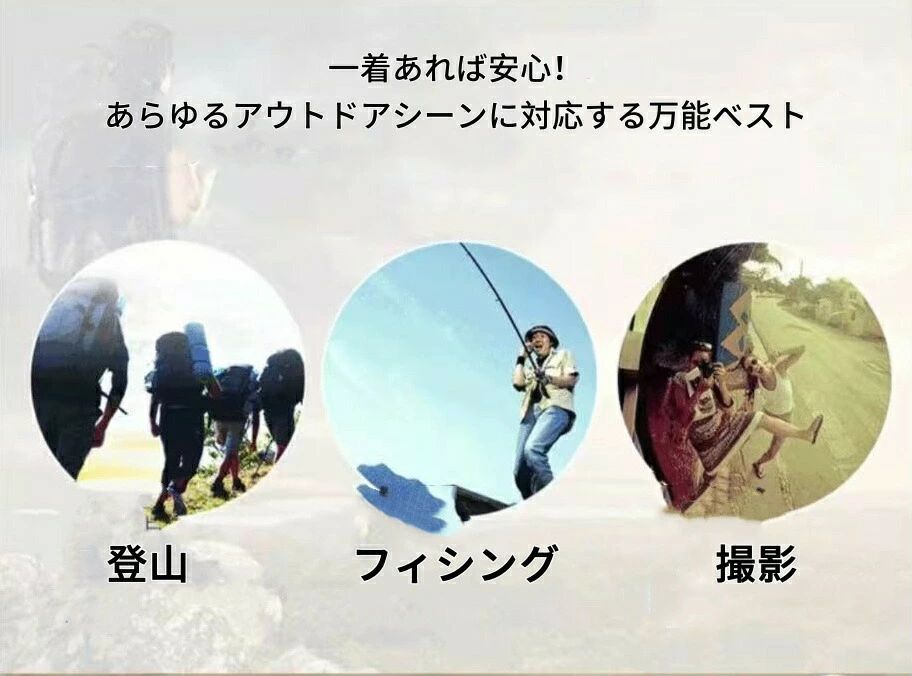 メンズ 父 春夏秋 薄手 敬老の日 お釣りベスト ゴルフウエア ベスト メッシュ 作業着 農業 仕事 通勤 登山 カメラマン キャンプ miroku01-10017027 みろくshop サンプル画像2