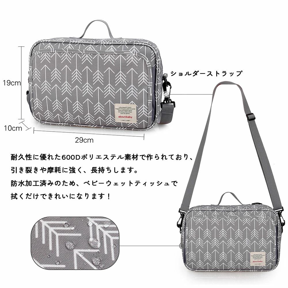 みろくshopのベビーカードリンクホルダー 大容量 ベビーカー用バッグ アンダーバッグ シンプル 小物入れ 収納 ポーチ 便利 軽量 簡単取り付け｜アングル3