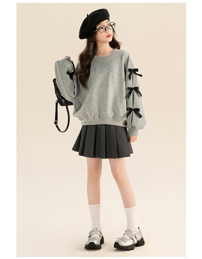 秋服 トップス ガールズ スウェット 長袖 子供服 無地 ゆったり 冬 秋冬 女の子 キ...