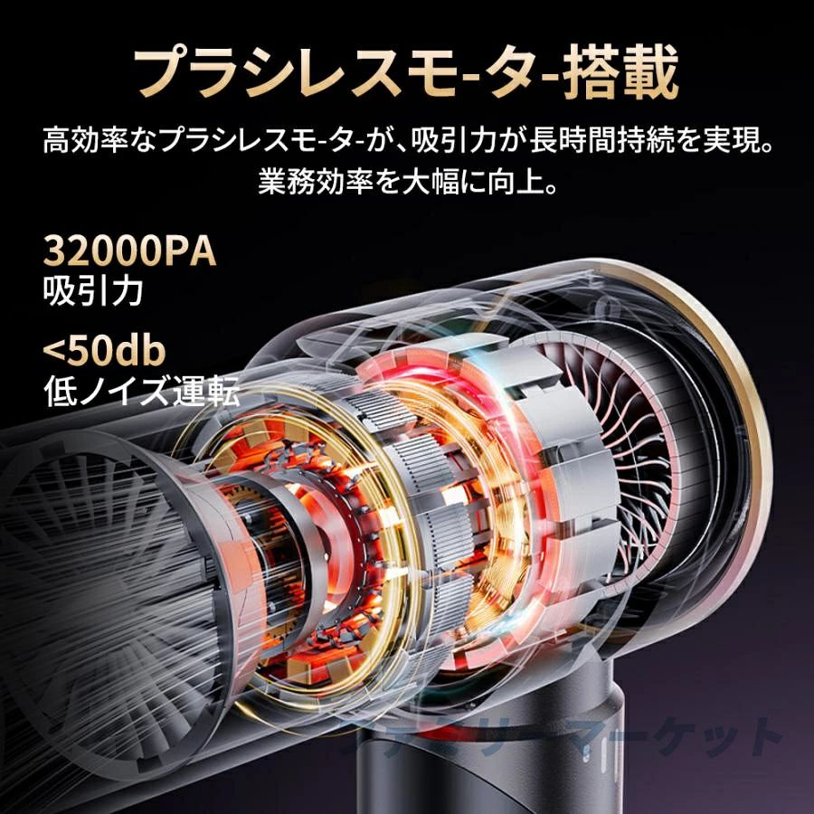 】ハンディクリーナー コードレス 掃除機 充電式 吸引力 32000pa 強力吸引力 ブラ...