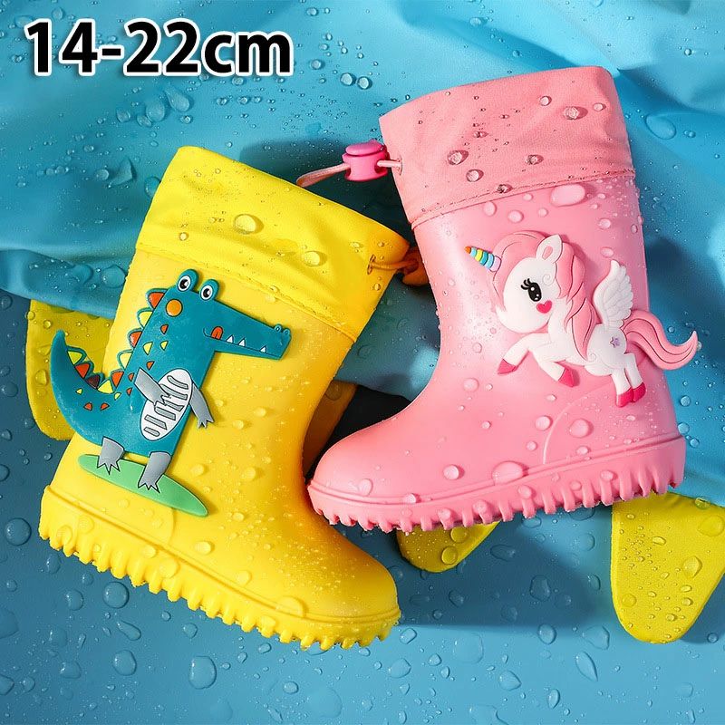 キ 靴 女の子 キッズ 子供 女の子 防水 ブーツ ラバーシューズ 長靴 雨靴 ボーイズ...