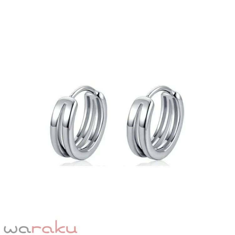 ピアス リング ダブルリング フープピアス リングピアス メンズピアス 片耳 両耳 ...