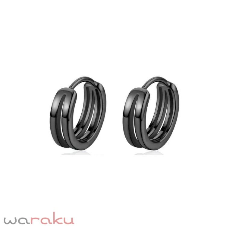 ピアス リング ダブルリング フープピアス リングピアス メンズピアス 片耳 両耳 ...