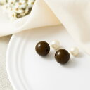 【2BUY 10%OFF!】ピアス パールキャッチ カーキ