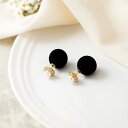 【2BUY 10%OFF!】フロッキーキャッチ ピアス ブラック レッド(4)