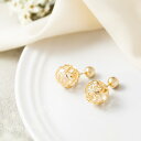 【2BUY 10%OFF!】透かし飾りキャッチ ピアス ゴールド シルバー
