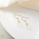 【2BUY 10%OFF!】ピアス イヤリング フープ ドロップ ビジュー ゴールド