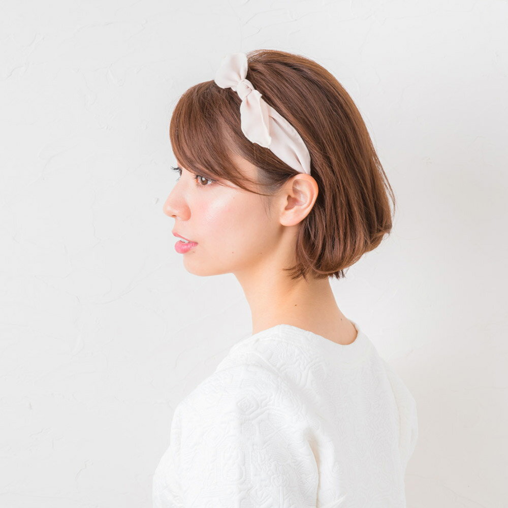 ワイヤー（ヘアバンド） 【2BUY 10%OFF！】シフォン リボン カチューシャ ワイヤー リボン カチューシャ 透け ブラック ベージュ イエロー ピンク レッド