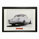 日産 ニッサン スカイライン S54 鉛筆画 名車 旧車 ノスタルジックカー イラスト 絵画 デッサン 絵 A4サイズ 額付き 作者直筆サイン入り 車好きプレゼ...