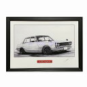 日産 ニッサン スカイライン(ハコスカ)GTR 4ドア 後期 フロント 鉛筆画 名車 旧車 ノスタルジックカー イラスト 絵画 デッサン 絵 A4サイズ 230...