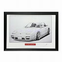 ニッサン 日産 180 SX 中期 鉛筆画 名車 旧車 ノスタルジックカー イラスト 絵画 デッサン 絵 A4サイズ 230mmX318mm 額付き 作者直筆サ...
