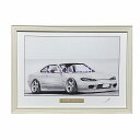 ニッサン 日産 シルビア S15 鉛筆画 名車 旧車 ノスタルジックカー イラスト 絵画 デッサン 絵 A4サイズ 230mmX318mm 額付き 作者直筆サイ...