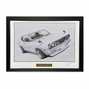 NISSAN 日産ブルーバードU 1800 SSS 旧車 名車 イラスト 鉛筆画 A4サイズ (212mmX305mm) 額入り 作者直筆サイン入り 車好き 男...