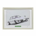 マツダ　サバンナSA　RX-7前期 フロント　鉛筆画　名車 旧車 ノスタルジックカー イラスト 絵画 デッサン 絵　A4サイズ 230mmX318mm 額付き 作者直筆サイン入り 車好き 男性 向け バースデー 父の日 退職祝い ギフト クリスマス プレゼント にも最適　全国送料無料