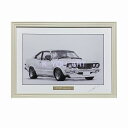 マツダ　サバンナ　RX-3 　鉛筆画　名車　旧車　ノスタルジックカー　イラスト 絵画 デッサン 絵　A4サイズ 230mmX318mm 額付き 作者直筆サイン入り 車好き 男性 向け お誕生日 バースデー ギフト バレンタインデー プレゼント にも最適　全国送料無料