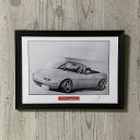 MAZDA マツダ ユーノスロードスター前期 鉛筆画 イラスト 名車 旧車 ノスタルジックカー 車 鉛筆 インテリア 絵画 絵 A4サイズ 額付き 小松雄一 車好き 愛車 ギフト プレゼント 父の日 退職祝い 送料無料