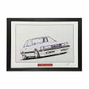 トヨタ ソアラZ10 後期 鉛筆画 名車 旧車 ノスタルジックカー イラスト 絵画 デッサン 絵 A4サイズ 230mmX318mm 額付き 作者直筆サイン入り...