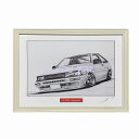 TOYOTA トヨタ 86レビン 鉛筆画 名車 旧車 ノスタルジックカー イラスト 絵画 デッサン 絵 A4サイズ 230mmX318mm 額付き 作者直筆サイ...