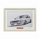 TOYOTA トヨタ　86レビン　鉛筆画　名車　旧車　ノスタルジックカー　イラスト 絵画 デッサン 絵　A4サイズ 230mmX318mm 額付き 作者直筆サイン入り 車好き 男性 向け バースデー 父の日 退職祝い ギフト 誕生日 クリスマス プレゼント にも最適　全国送料無料 その1